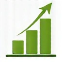 Icône représentant une pousse de plante ou un graphique en croissance, symbolisant des résultats durables.