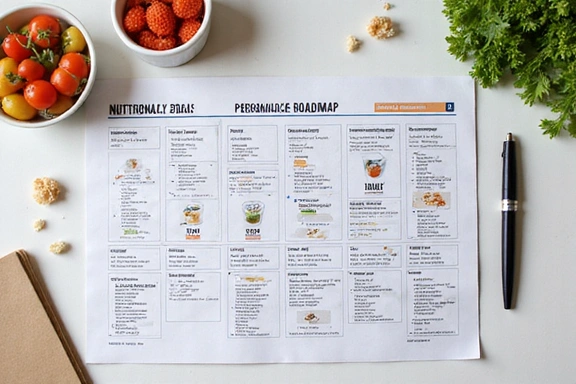 Feuille de route nutritionnelle personnalisée avec des aliments sains